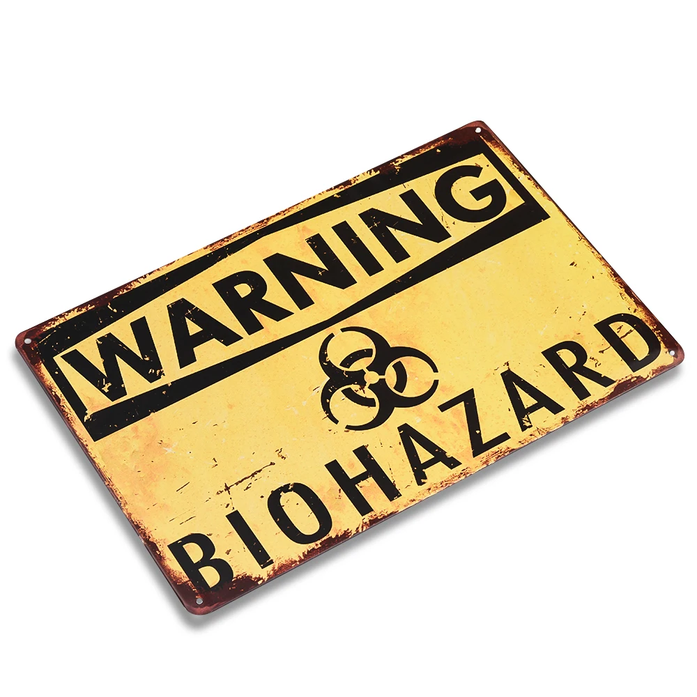 Предупреждение Biohazard Оловянная металлическая табличка Бар Паб Декор