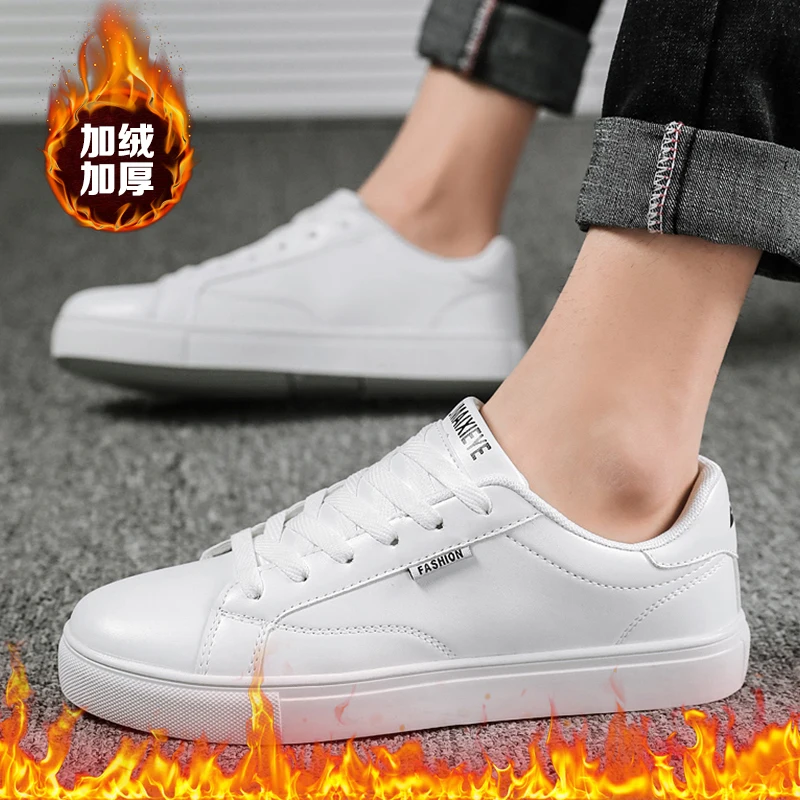 Zapatillas hombre Deportiva; теннисные туфли для мужчин; Tenis Blancos Tenis Plataforma; мужские кроссовки; Дизайнерские кроссовки; спортивная обувь - Цвет: white3 plush