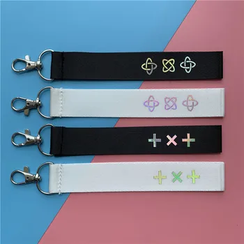 

Kpop TXT MAGIC HOUR Laser Lanyard Dazzling Reflective Colorful Mobile Phone Rope Strap Kpop Astro Keychain Silver Hang Buckle