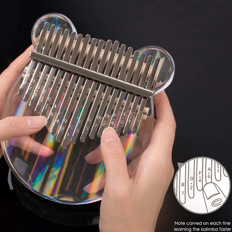 Kalimba 17 Keys Thumb Piano Finger Piano with Case Study Booklet Tune Hammer Stickers musical instrument
