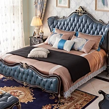 Стиль европейской роскоши для классической обстановки деревянное Кинг сайз кровать дизайн