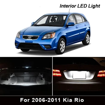 

9X White Interior Package Kit Car SMD LED Lights For 2006-2011 Kia Rio Map Dome Trunk License Plate light