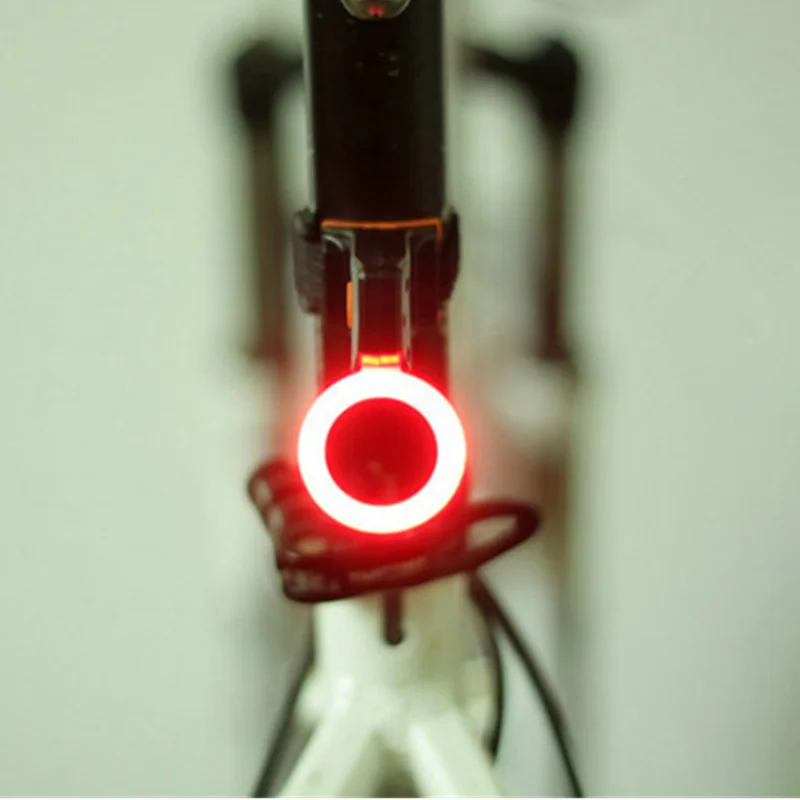 Bicycle Light USB Heart Type COB Bead High-brightness Warning Bone Round For MTB Road Bike Adjustable Taillight | Спорт и