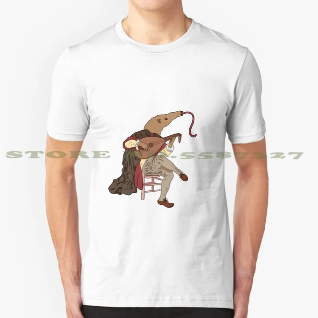 Camiseta blanca y negra antearater Lutist para hombre y mujer, guitarra Animal de peluche, música, divertida y divertida caricatura dibujada a - AliExpress