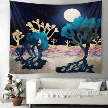 

Trees and shadows in the moonlight Mandala Tapestry Wall Hanging Bohemian Witchcraft Tapestry