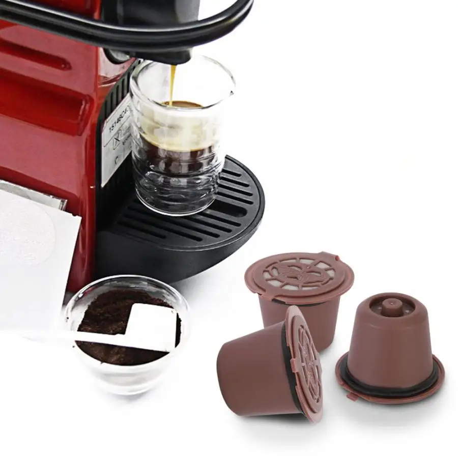 

3pcs/pack use Coffee Capsule Plastic Capsule Refillable Reusable Compatible with Refill