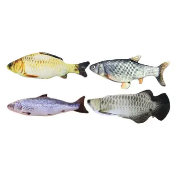 

Cat Catnip Doll Realistic Plush Simulation Electric Fish USB Charging Pets Chewing Toy Funny Interactive Pets Chew Toys