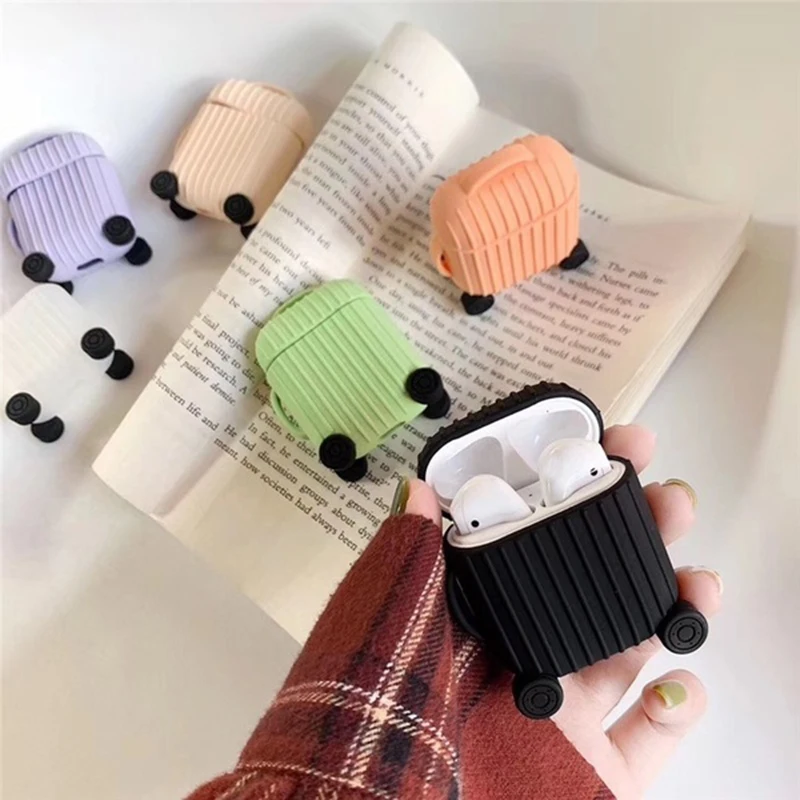 Милые наушники крышка конструкция для провозки багажа Apple Airpods Bluetooth протектор