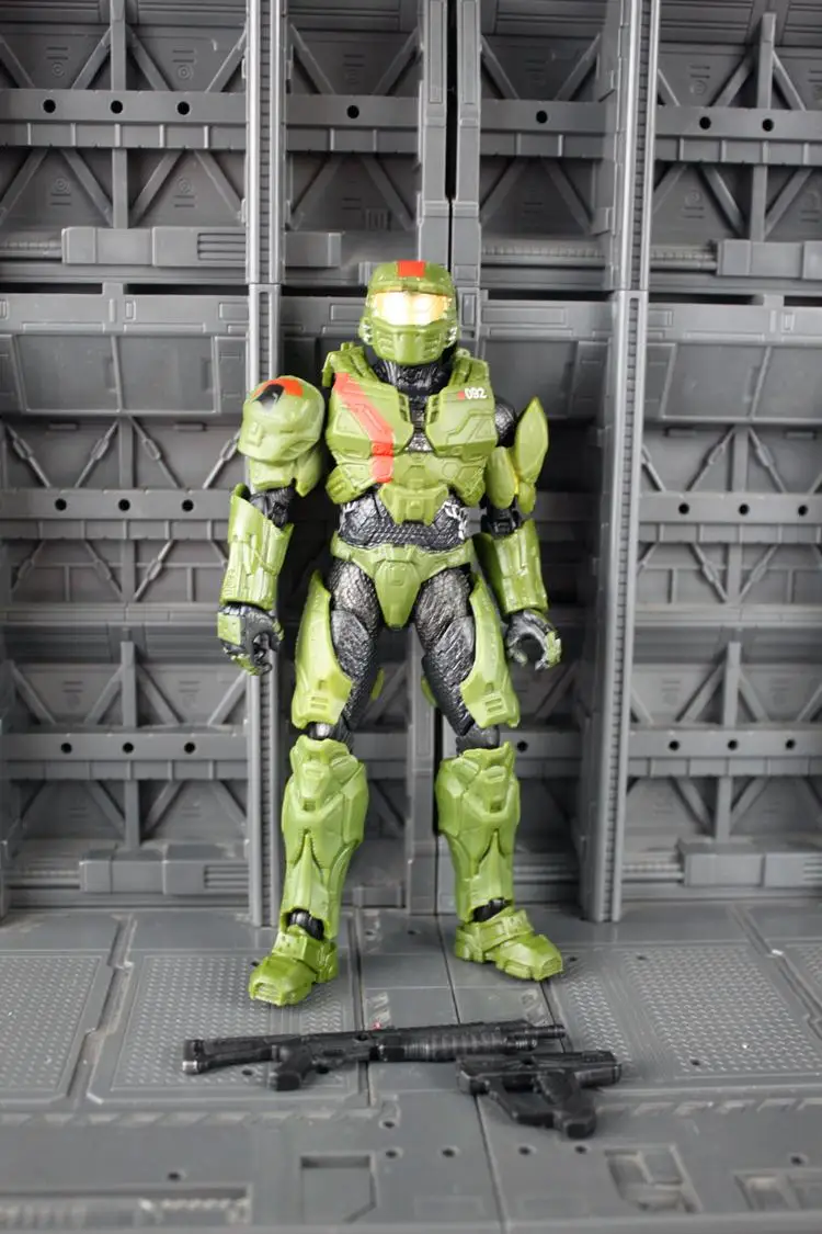16 см 6 стилей Halo мастер Джон фигурка Коллекционная кукла с 2 Оружием UNSC мультфильм дети жесткий ПВХ Спартанский замок шеф-эр модель игрушки - Цвет: master ch