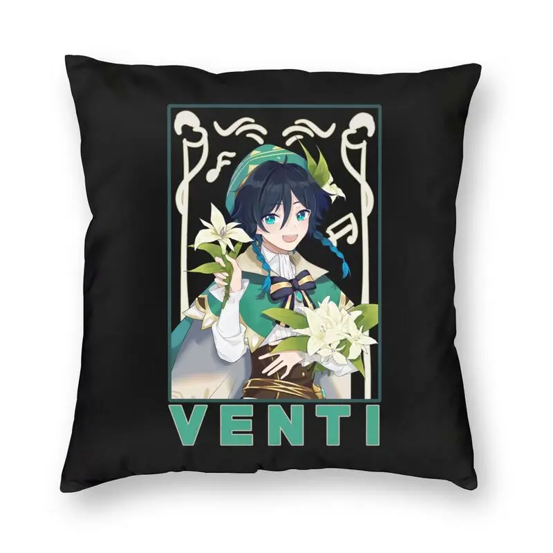 

Genshin Impact Venti Cushion Cover Double-sided 3D Print Game Anime Throw Pillow Case for Car Custom Pillowcase Home Decor
