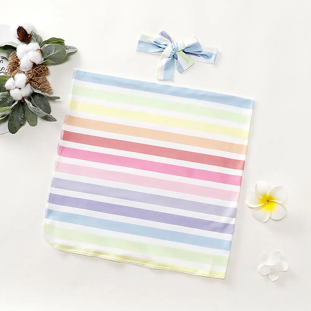 Для малышей, с цветочным узором, пеленка для завёртывания для пеленания спальный мешок оголовье, набор - Цвет: B