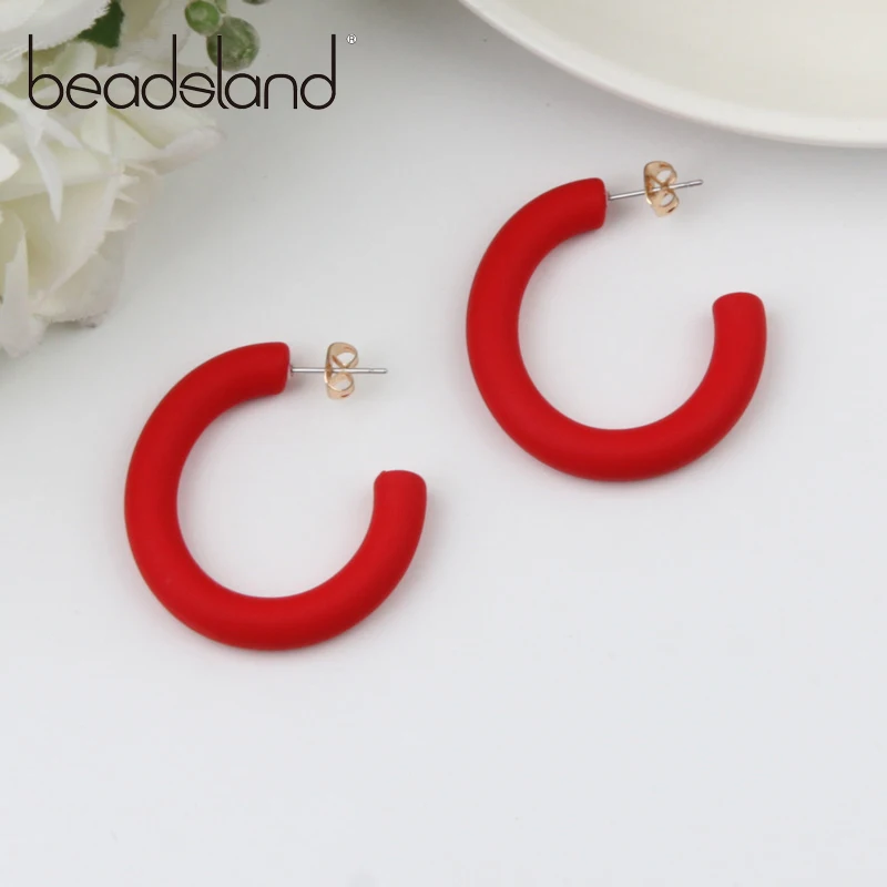 Beadsland уксусная акриловые серьги-кольца с Форма в форме эллипса, Карамельный цвет модные классические женские для девочек вечерние фестиваль Лидер продаж, подарок 40387