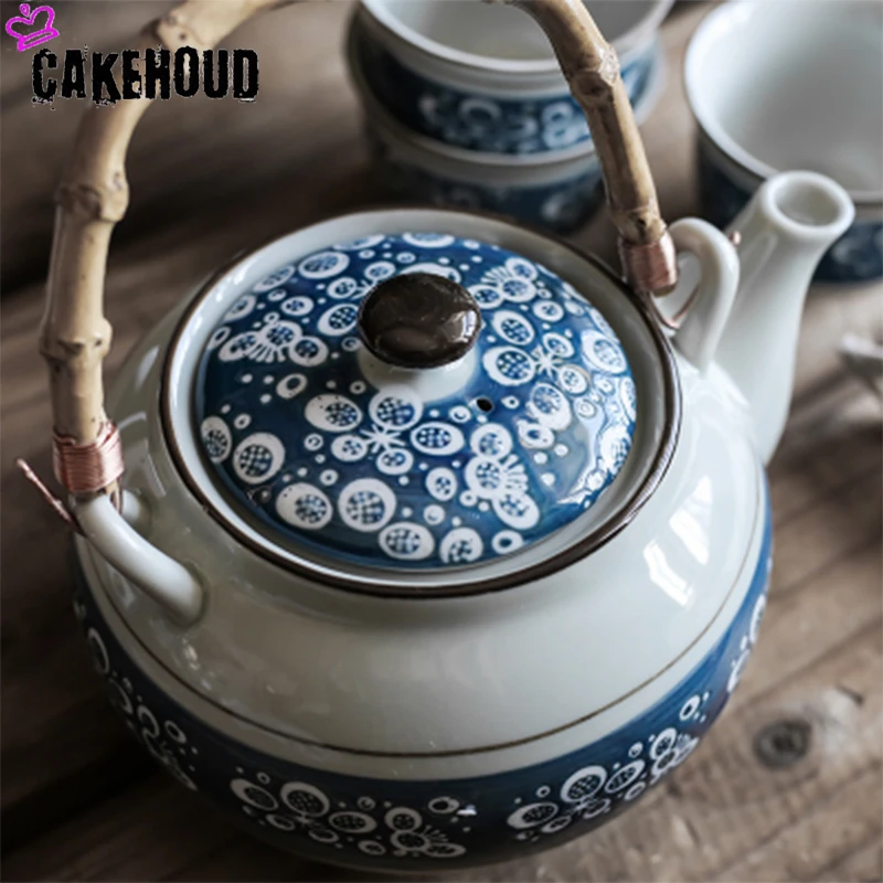 Винтажный керамический чайный горшок с ситечком из нержавеющей стали китайская