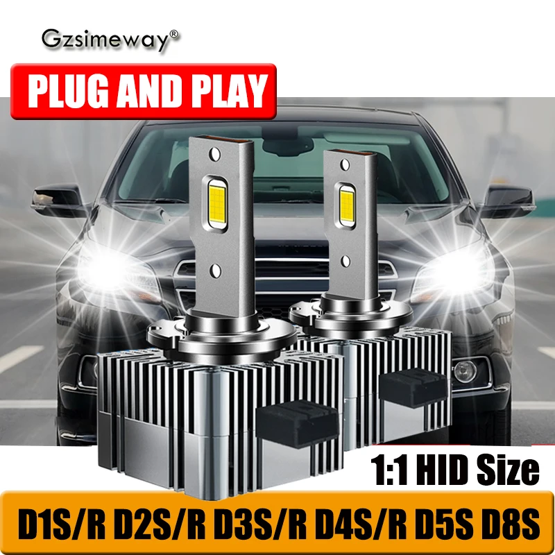 

Светодиодсветодиодный лампы для автомобильных фар Canbus D2S D2R D3S D3R D4S D4R D5S D8S, 70 Вт, 30000LM, 2 шт., 12 В