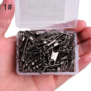 50Pcs/ Box Snap Fishing Swivel 4