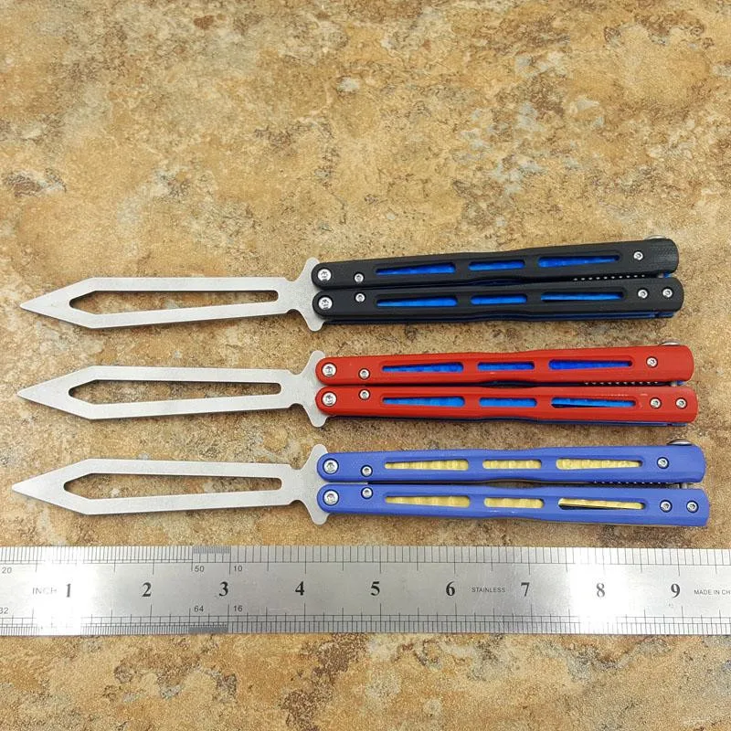 

Butterfly Trainer Knife BM51 440 Blade G10 Handle Bushing System Jilt Knife Not Sharp Hunting Knife Folding Pocket Knife