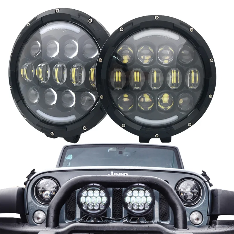 

2pcs 7inch 105W Offroad Car 4WD Truck Tractor Boat Trailer 4x4 SUV ATV 7 Inch Led Driving Light Hi Low Beam for Jeep.