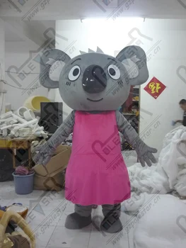 

quality pink dress koala mascot costumes cartoon blue pants koala mascot design