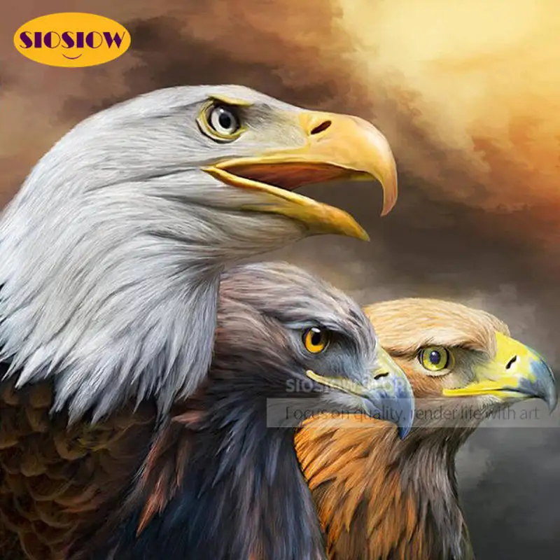 5d алмазная живопись животные квадратное льняное Орел крестом 3d Алмазный