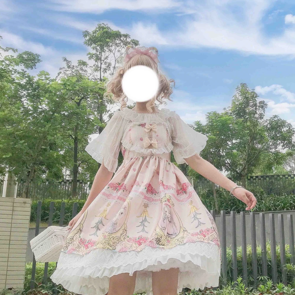 Kawaii/платье в стиле Лолиты JSK мягкое платье с цветочным узором для девочек