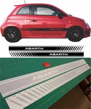 

For 1Set/2pcs Fiat 500 595 abarth Side Stripes Graphics Decals Stickers Vinyls any colours Car styling