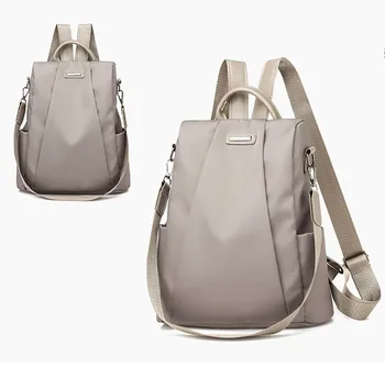 

Outdoor Backpack Simple Zipper Solid Color Teenager Large Capacity Backpack Female School Bag Mochila Feminina