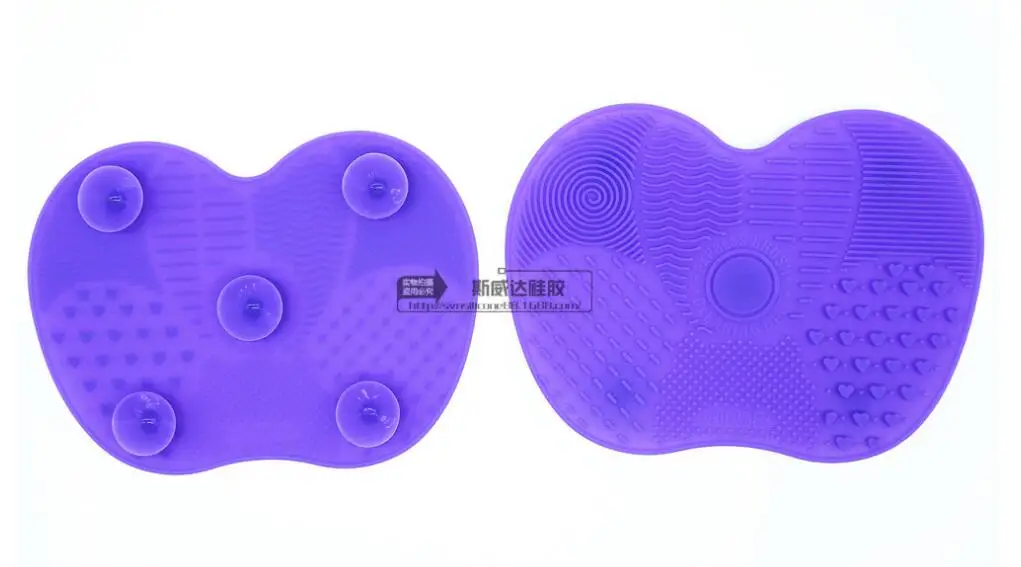 Light Purple Силиконовая щетка для макияжа, чистящий коврик, Стиральные Инструменты, ручной инструмент, большая подушечка на присоске, скребок для мытья, косметическая щетка для чистки инструмента - Handle Color: Light Purple