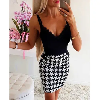 

wholesale 2020 Newest Women dress black pink Jacquard V-neck Elastic tight Sexy Celebrity Cocktail party bandage dress