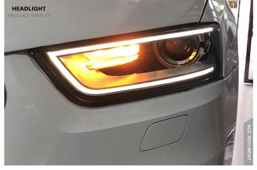 2 шт. светодиодный фары для автомобиля Audi Q3 2013- светодиодный Автомобильные фары ангельские глазки комплект ксеноновых фар, Высокопрочная конструкция протовотуманная подсветка Габаритные огни