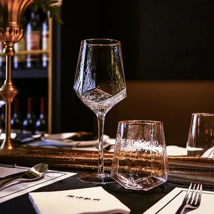 Скандинавские хрустальные бокалы красного вина в форме бриллианта для роскошные