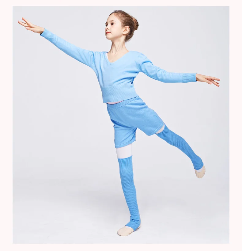 Mädchen Kinder Gestrickte Beinlinge Lange Tanz Strumpf Warme Ballett Socken Kinder Ausübung Ballett Schutz Socken Tanz Zubehör – Detail 7