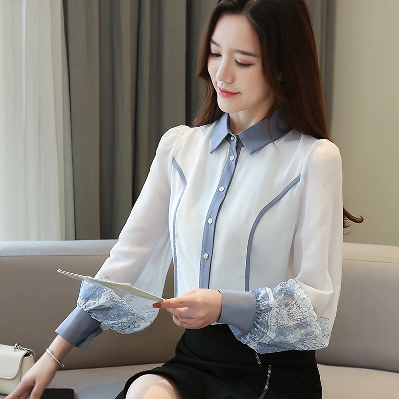 Корейская мода шифоновые женские рубашки офисные розовые блузки размера плюс XXL