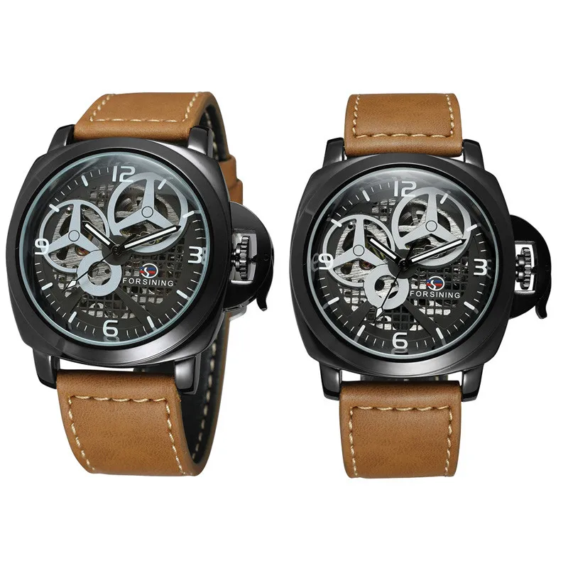 Светящиеся Роскошные повседневные часы Reloj FORSINING механические автоматические часы мужские модные видимые механические шестерни дизайн водонепроницаемый