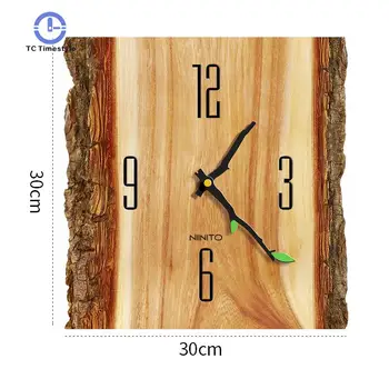 

Nordic Tree Pattern Wall Clock Home Decor Silent Simple Modern Design Wooden Bedroom Wood Wall Watch Quartz Living Room Office