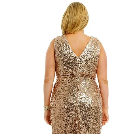Золотое платье с блестками и v-образным вырезом vestido de noiva, вечернее платье для выпускного вечера размера плюс для женщин, платье подружки невесты для свадьбы, вечерние
