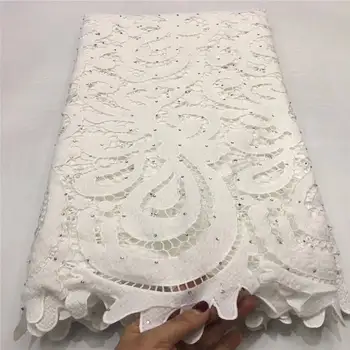 

Pure White African Guipure Cord Lace Fabric Water Soluble French Lace Fabric 2020 High Quality For Wedding Nigerian Lace 1720