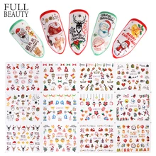 12 шт красочные зимние рождественские слайдеры наклейки для ногтей DIY водное тату аксессуары для маникюра CHBN1009-1020