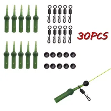 30 шт. набор аксессуаров для ловли карпа с роликами быстроходные шарниры рыболовные бусины Chod Rig Buffer конический Хвост Вертолет