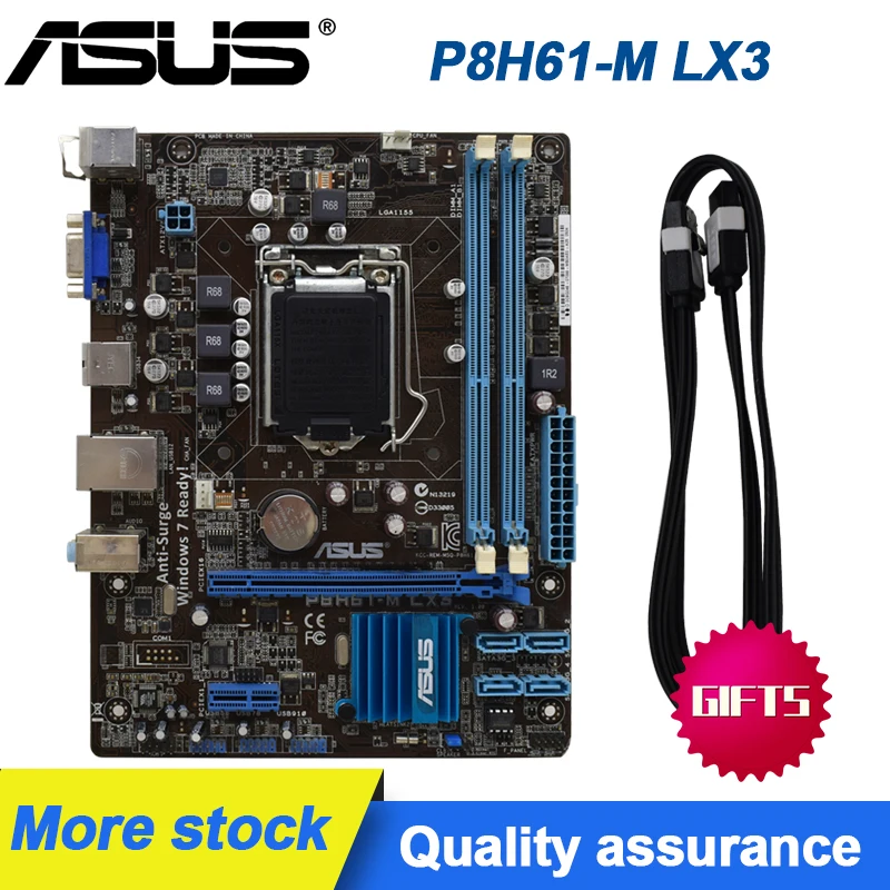 Настольная Материнская плата ASUS P8H61 M LX3 1155 поддерживает G1620 G2030 ddr3 16 ГБ uATX H61 UEFI BIOS