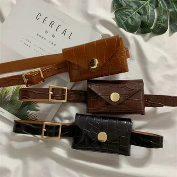 

Mini Fashion Waist Pack Girl Hip Hop Vintage Waist Belt Bag Brown Phone Pouch Personalized Casual Women Waist Pack New DA60YB