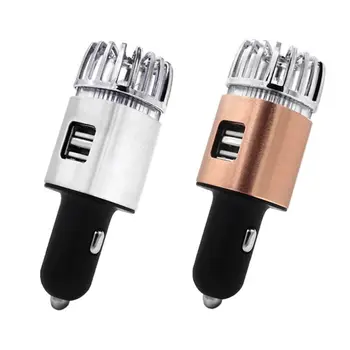 

2 in 1 Car Dual USB Fresh Air Ionic Purifier Oxygen Bar Ozone Ionizer Smoke Generator For Cars Cleaner Car Air Ionizer Purifier