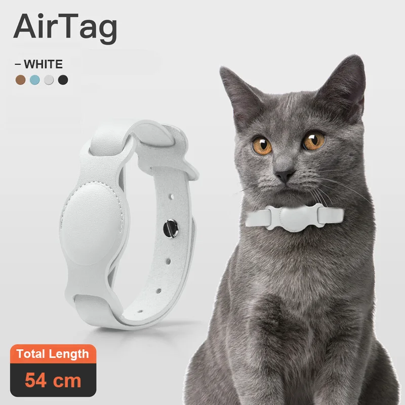 Apple Airtag 위치 추적기 개 고양이 Anti-lost AirTag 케이스 Airtags 위치 칼라에 대한 새로운 가죽 애완 동물 조절 칼라