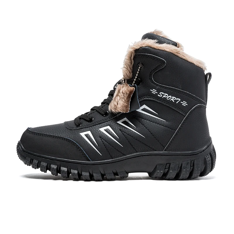 

Men Genuine Leather Hiking Shoes Mountain Climbing Boots Winter Trekking Hunting Shoes Waterproof Big Size 39-48 Shoe With Plush