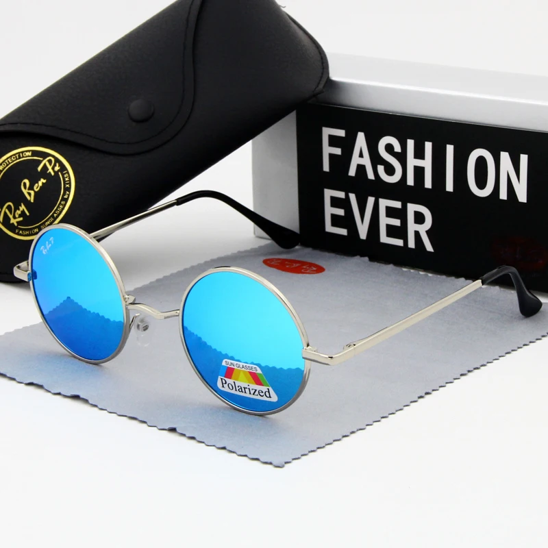 Round Sunglasses Fashion Oval Polarized Circular glasses Men Brand Designer Male Sun Glasses Black Frame UV400 Perform