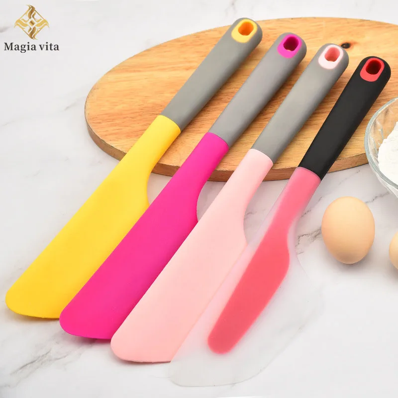 Silicone Cake Cream Baking Scraper NonStick Butter Spatula Cutter Chocolate Smoother Heat Resistant Kitchen Pastry Tools Scraper