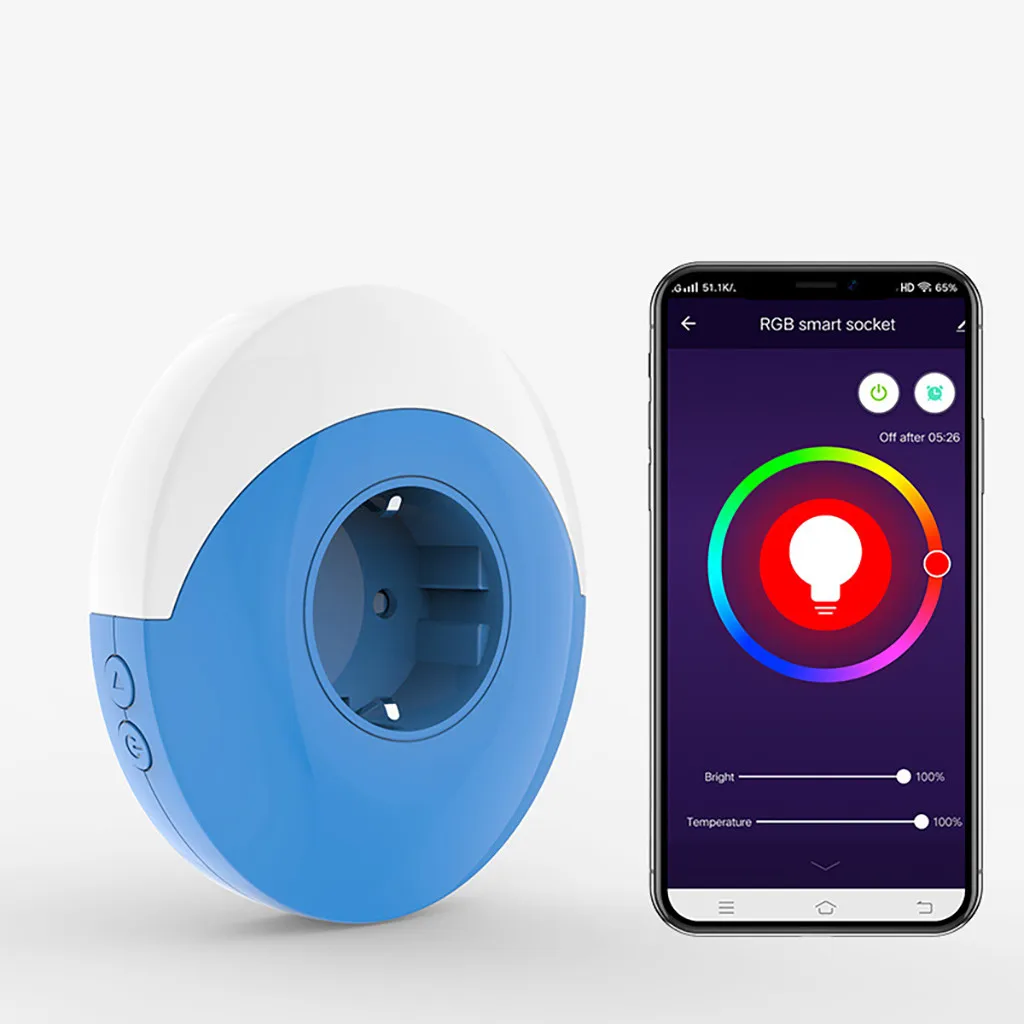 Creativer ночник RGB элегантная умная розетка wi-fi-розетка ЕС совместима с Amazon Alexa и Google Home 8 режимов сцены