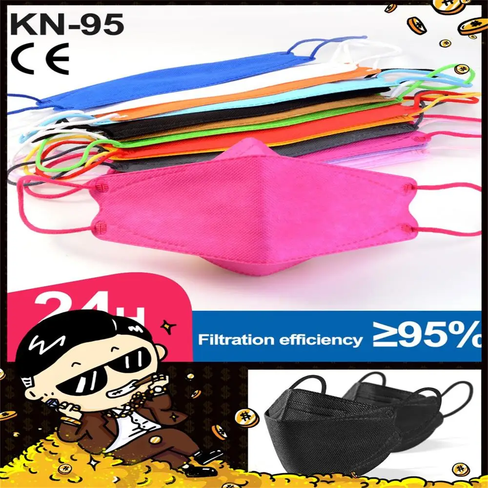 Mascarillas ffp2 con filtro coreano para adultos, máscara ffp2, color negro, certificado ffp2, con certificado CE, 4D