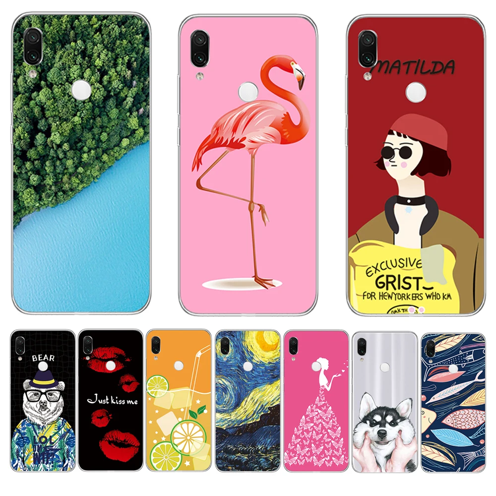 Silicone Phone Case for Xiaomi Redmi Note 7 pro Coque Soft Creative Painted Funda Cover TPU Cute Bag | Мобильные телефоны и