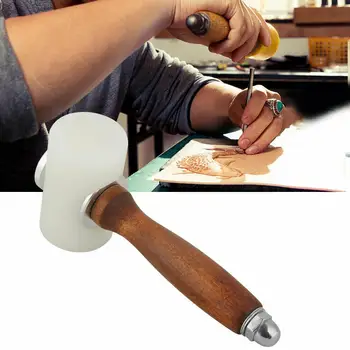

Handheld T Shape Leather Carving Hammer Wood Handle Leather Carving Mallet DIY Craft Tool