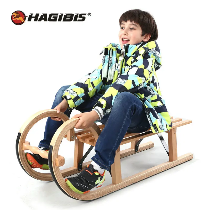 

HAGIBIS Hot Sale Winter Snow Sled, Beech Wood Snowboard, Sleigh For Above 5 Ages Teens